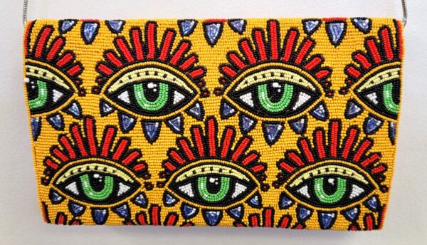 BEADED POP ART FASHION EYE CLUTCH 2 BEADED POP ART FASHION EYE CLUTCH