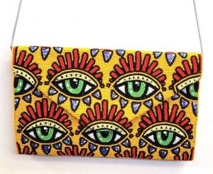 BEADED POP ART FASHION EYE CLUTCH