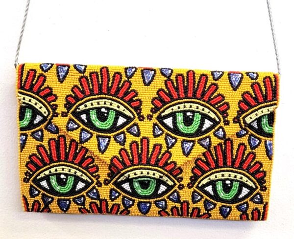 BEADED POP ART FASHION EYE CLUTCH 1 BEADED POP ART FASHION EYE CLUTCH