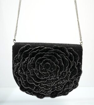 BEADED 3D FLORAL CLUTCH