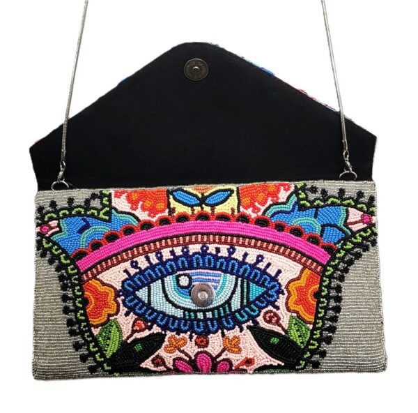 BEADED HAMSA EVILEYE CLUTCH