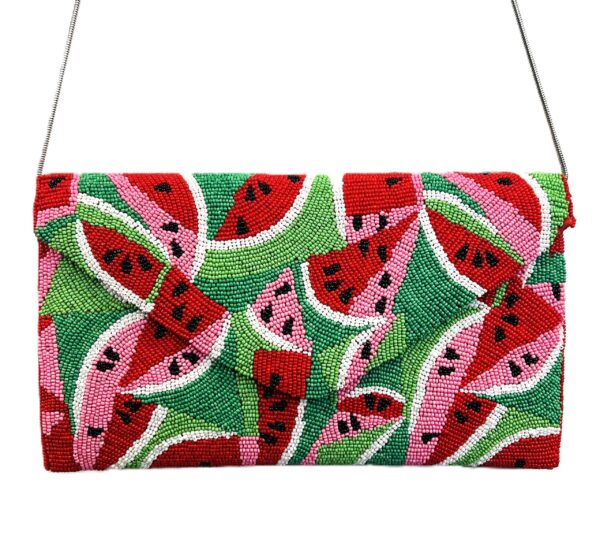 BEADED POP ART WATERMELON CLUTCH 1 BEADED POP ART WATERMELON CLUTCH
