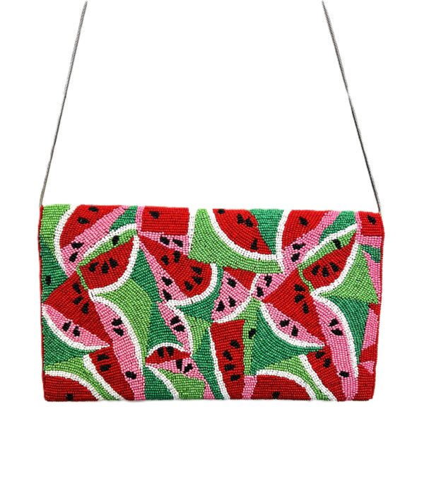 BEADED POP ART WATERMELON CLUTCH 2 BEADED POP ART WATERMELON CLUTCH