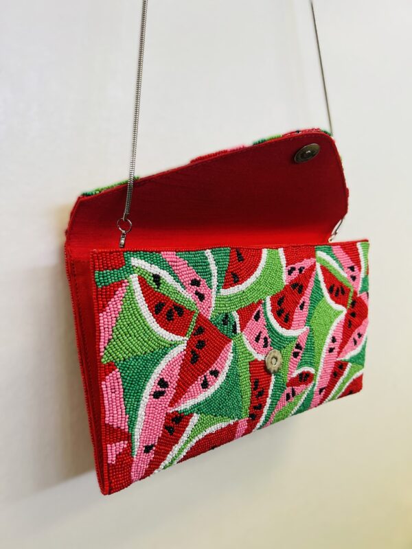 BEADED POP ART WATERMELON CLUTCH 3 BEADED POP ART WATERMELON CLUTCH
