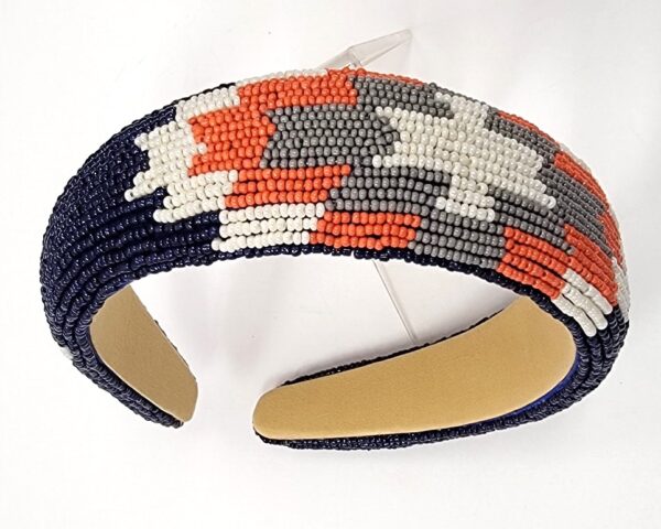 BEADED SOUTH WESTERN HAIRBAND BLUE