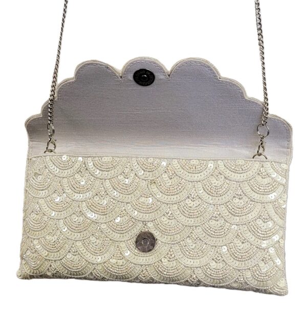 BEADED AND SEQUIN SCALLOP CLUTCH 6 BEADED AND SEQUIN SCALLOP CLUTCH
