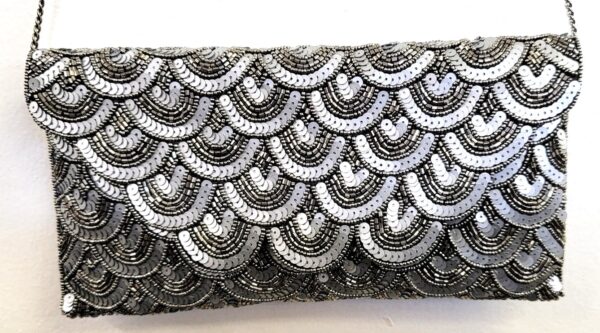 BEADED AND SEQUIN SCALLOP CLUTCH 1 BEADED AND SEQUIN SCALLOP CLUTCH